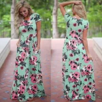 Summer Maxi Dress Women Floral Print Boho Beach Dress - Image 37