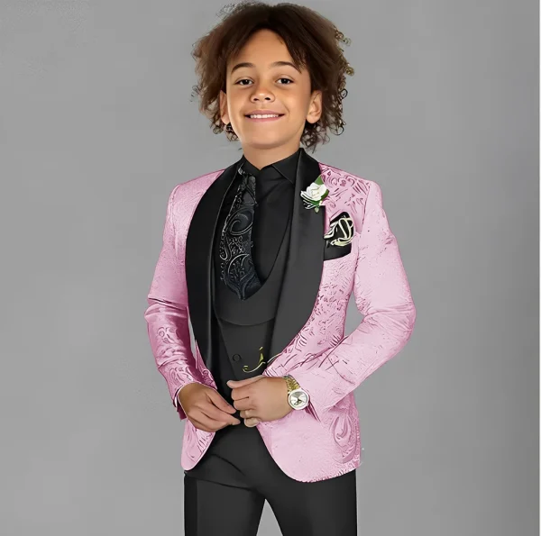 Boys' 3-Piece Jacquard Tuxedo Set - Image 10