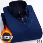 2026 Men's Winter Warm Shirts Thickened Fake Two-piece Shirts Male High-quality Shirts Men's Warm Clothes Shirt Pullovers Tops - Image 30