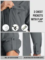 Men's Tactical Long Sleeve UPF Sun Protection Shirt - Image 29