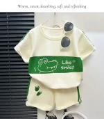 Boys Funny Letter Print T-Shirt and Shorts Outfit - Image 6