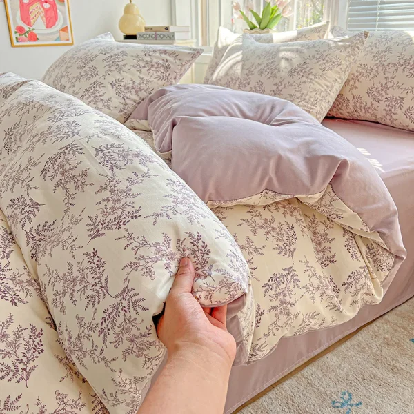 1pc Purple Lavender Printed Duvet Cover Single/Queen/King Size Quilt Cover for Double Bed Flower housse de couette220x240cm - Image 20