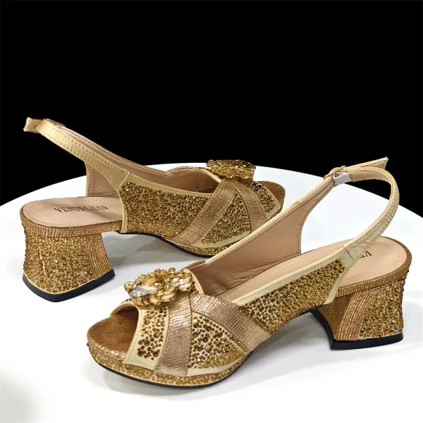 Women's Peep-Toe Heels with handbag - Image 26