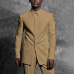 Tailored Man Suit Stand Collar Tuxedo Gentleman Solid Color Outfit Set 2 Piece Suits Smart Casual Daily Office Male Clothing - Image 9