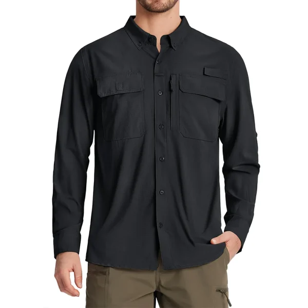 Men's Tactical Long Sleeve UPF Sun Protection Shirt - Image 7