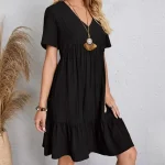Women Summer Loose Waist Ruffle Fit Flare Dresses - Image 10