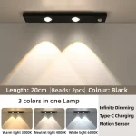 White/Black LED Cabinet Light USB Rechargeable Motion Sensor LED Light for Kitchen Wardrobe Cabinet Lighting 20CM/30CM/40CM/50CM - Image 9