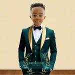 Boys' Oil Green 3-Piece Tuxedo