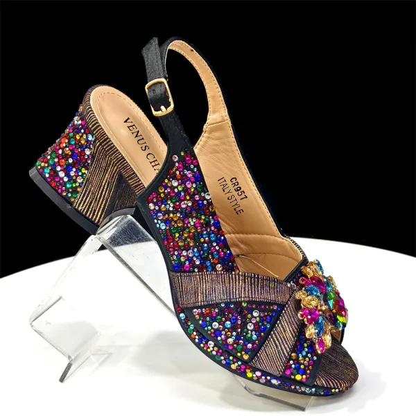 Women's Peep-Toe Heels with handbag - Image 14