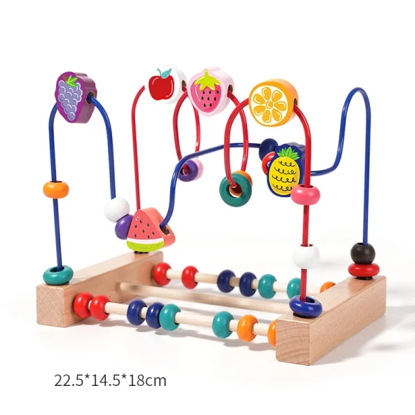 Wooden Bead Maze: Animal & Fruit Sensory Toy - Image 8