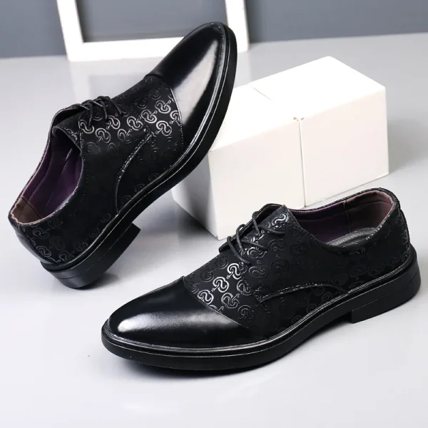 Men Black oxfords shoes - Image 5