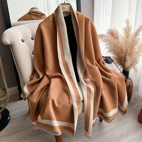 New Warm Luxury Cashmere Scarf Women Plain color Fashion Shawl and Wraps Ladies Blanket Foulard Winter Pashmina Bandana Bufanda - Image 4