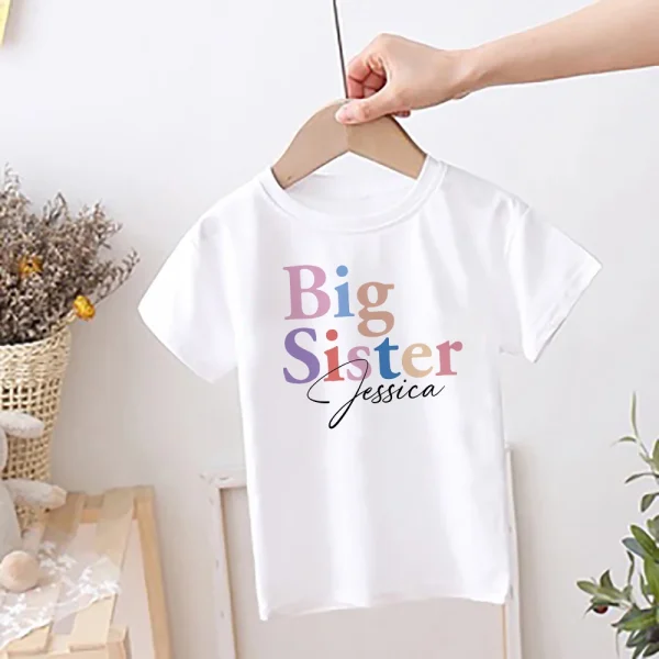 Personalized Sibling T-Shirt Set ​Custom "Big Brother" and "Little Sister" - Image 5