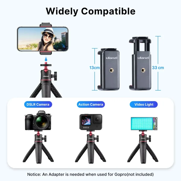 Ulanzi MT-08 Mini Tripod White Color Foldable Tripod Monopod  Mount 1/4'' Tripod Universal for DSLR Android iPhone Smartphone - Image 5