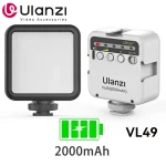 Ulanzi VL49 6W Mini Vlog LED Fill Light White 2000mAh 5500K Zoom Lighting Photographic Lighting Video Phone Selfie Fill Lamps