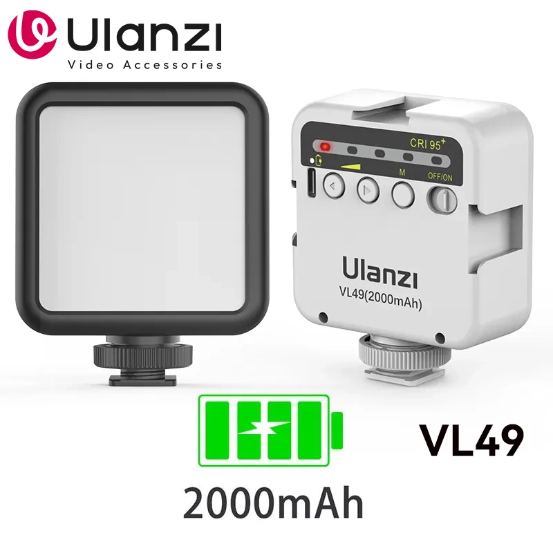 Sf6467f917d7c490fbb1381a5d90f46b0K.webp Ulanzi VL49 6W Mini Vlog LED Fill Light White 2000mAh 5500K Zoom Lighting Photographic Lighting Video Phone Selfie Fill Lamps - Image 1