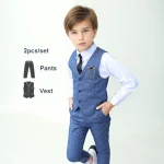 Boys' High-End Forest Green 4-Piece Suit Set - Image 10
