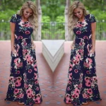 Summer Maxi Dress Women Floral Print Boho Beach Dress - Image 33