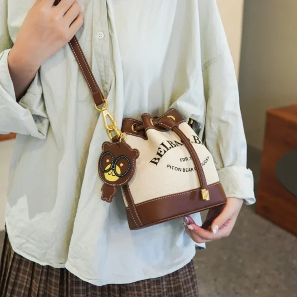 Top Handle Bucket Bag Set - Image 12