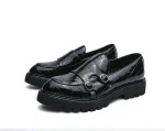 Green leather loafers' shoes - Image 20