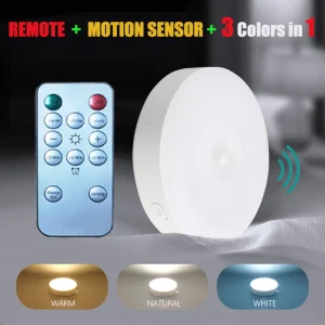 Motion Sensor Light With Remote Control USB Rechargeable Timer Night Light Dimmable LED Lamp Stairs Hallway Cabinet Nightlight