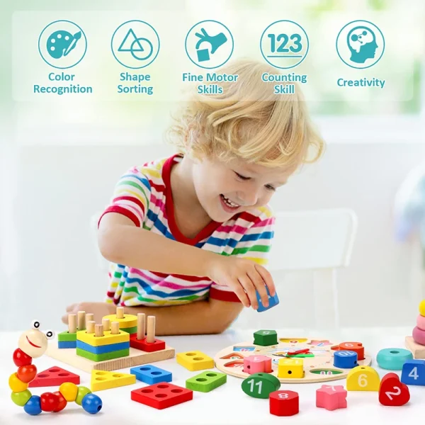 Montessori 3D Wooden Puzzle & Learning Set - Image 27