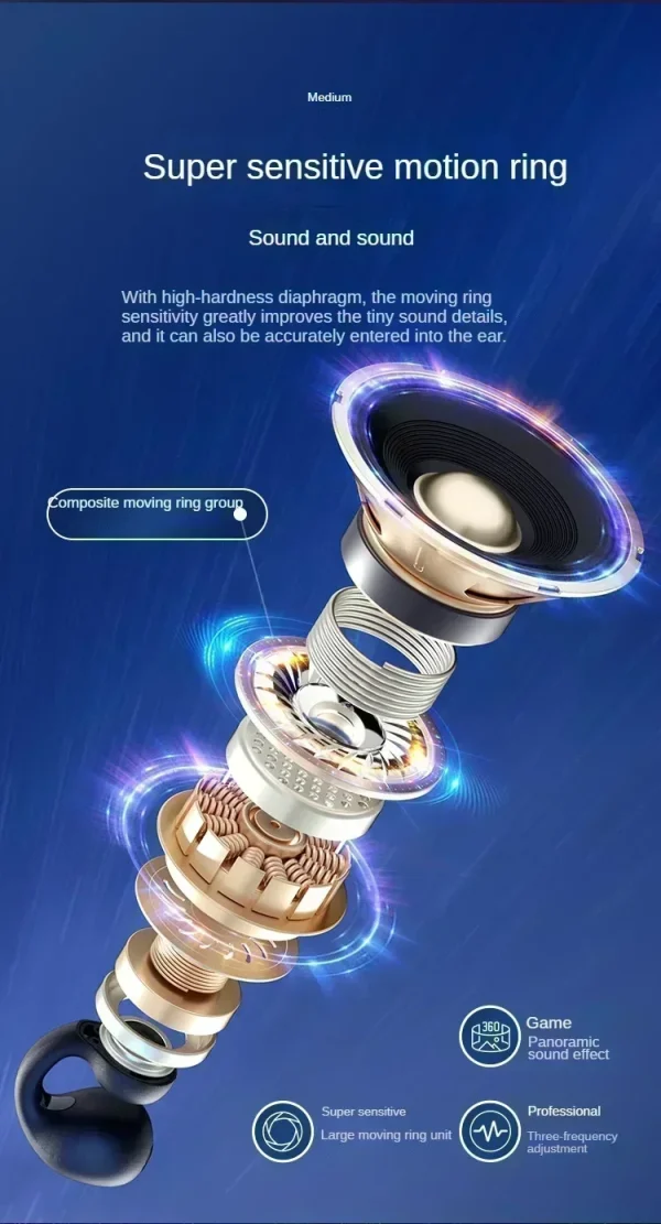 T75 Fone Bluetooth Headset 5.3 Wireless Air Conduction Headphones Clip Ear Music Noise Canceling HD Call Sports Gaming Earphone - Image 18