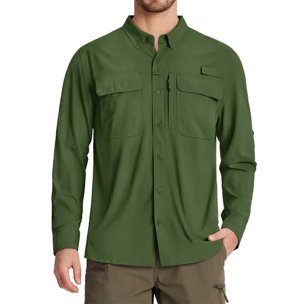 Men's Tactical Long Sleeve UPF Sun Protection Shirt - Image 13