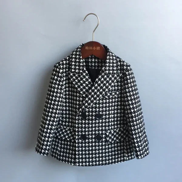 Boys' Double-Breasted Houndstooth Suit Set - Image 2
