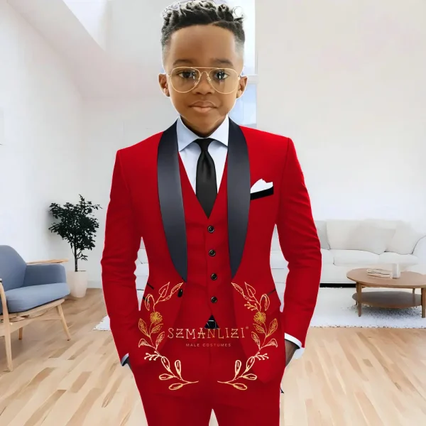 Boys' 3-Piece Navy Blue Shawl Lapel Tuxedo - Image 15