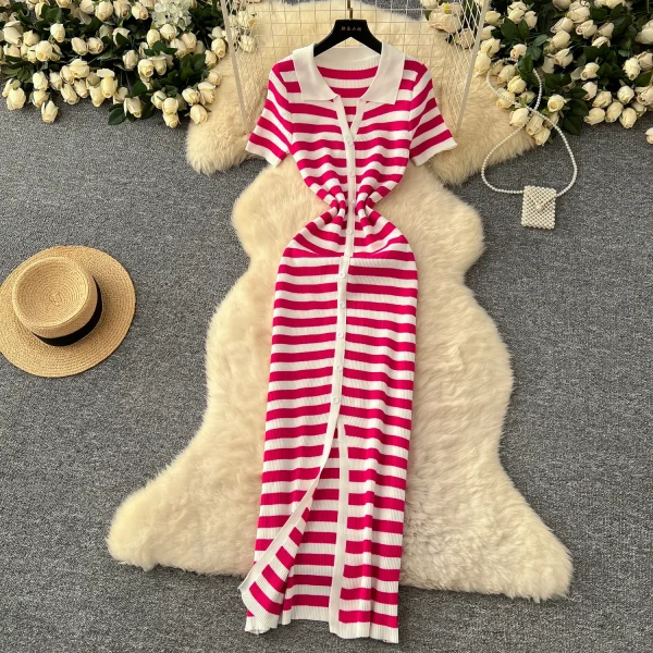 Knit stripe maxi dress - Image 9